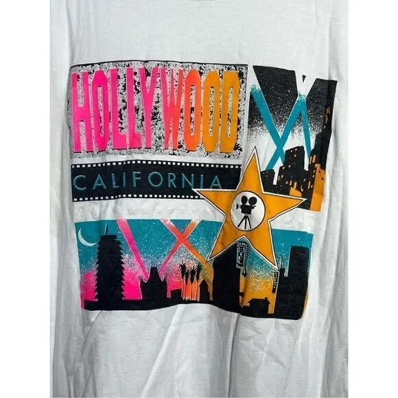 Vintage 90s Hollywood California Tee - Picture 2 of 5